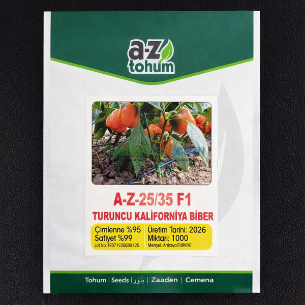 AZ 25-35 F1 Turuncu Kalifornia Biber Tohumu